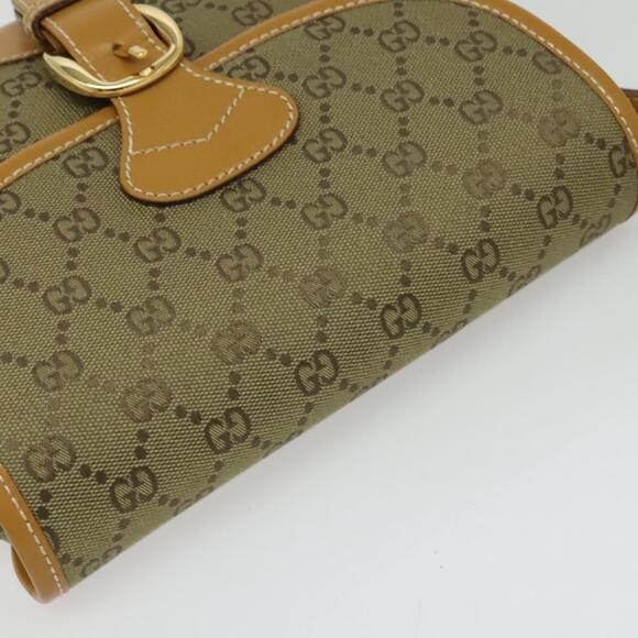 GUCCI GG Canvas Shoulder Bag Beige Gold - Picture 6 of 12
